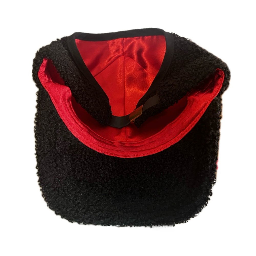 NEW Sherpa NY Rhinestone (Gold) Logo ponytail baseball cap with Red satin lining - Picture 6 of 10